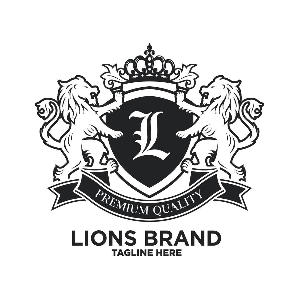 Heraldry lion luxury design Vector