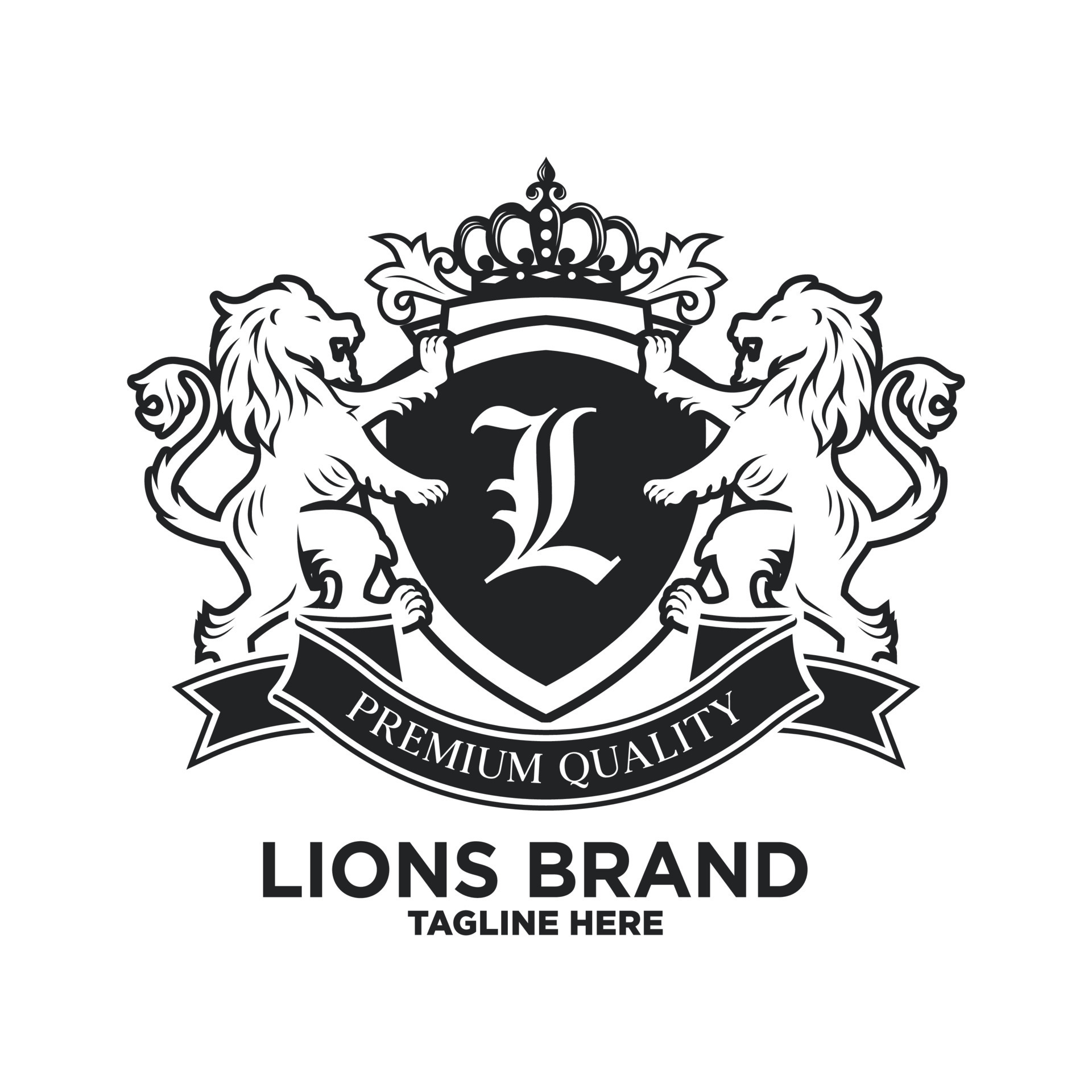 Premium Vector  Heraldry lion brand logo design