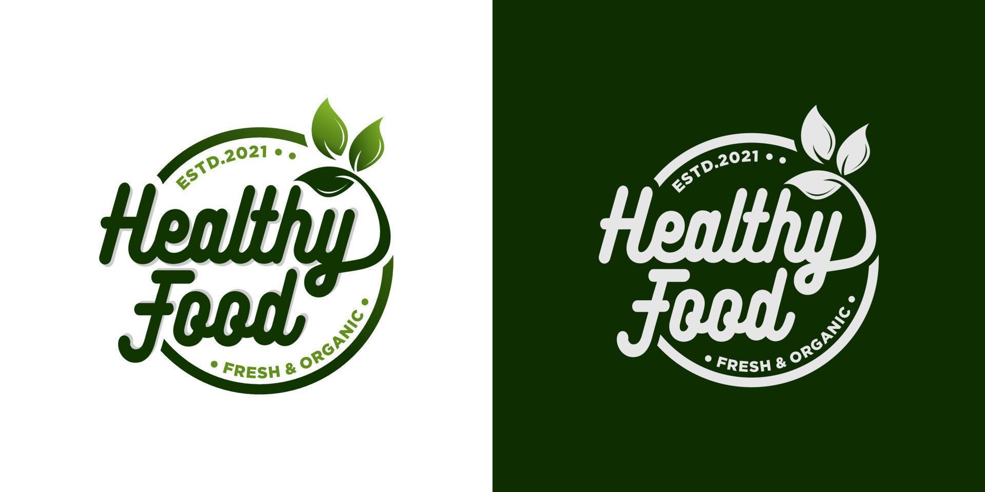 Healthy food logo Premium Vector