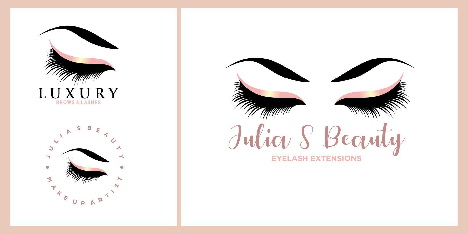 Eyelash extension logo design vector