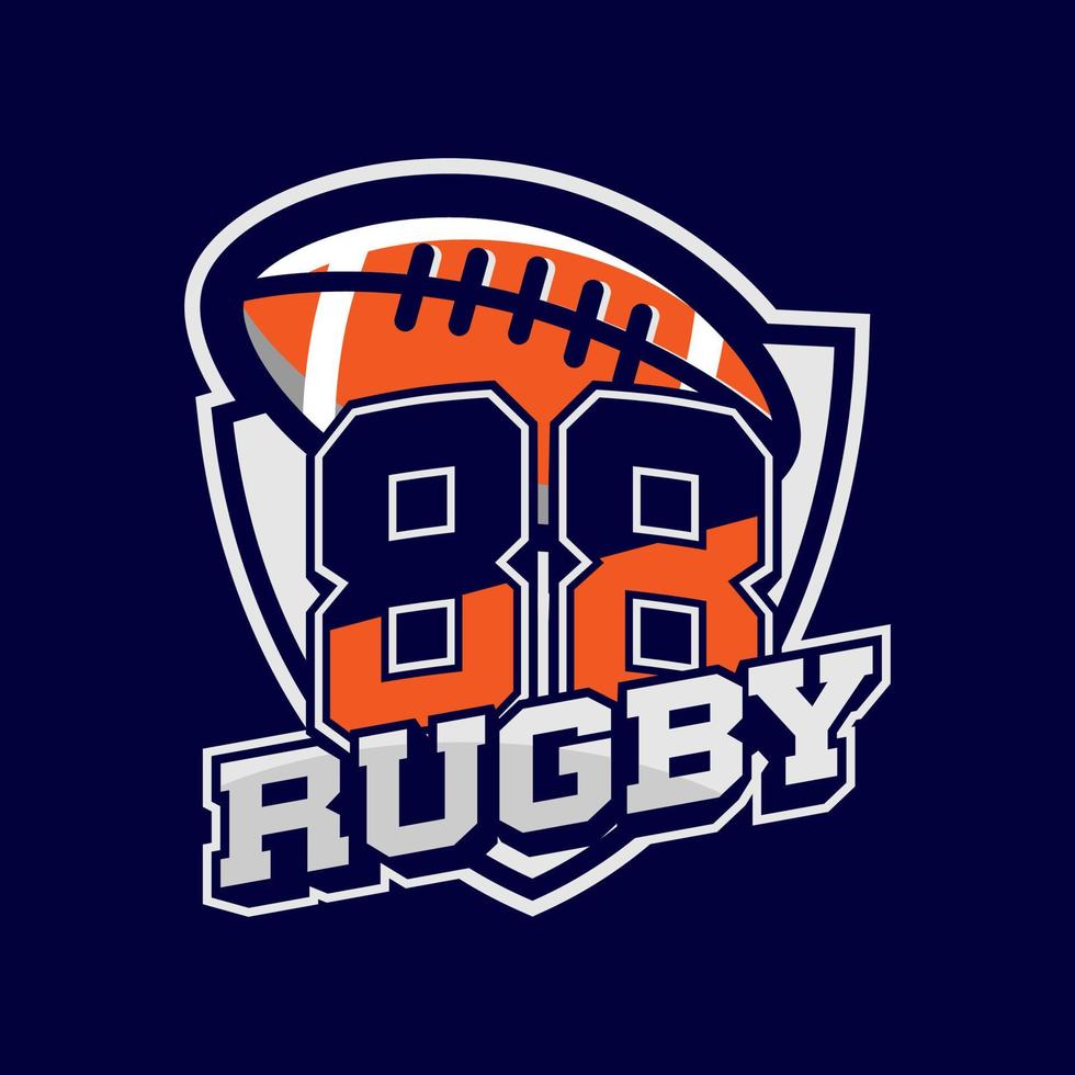 rugby deporte equipo logo ilustración vector