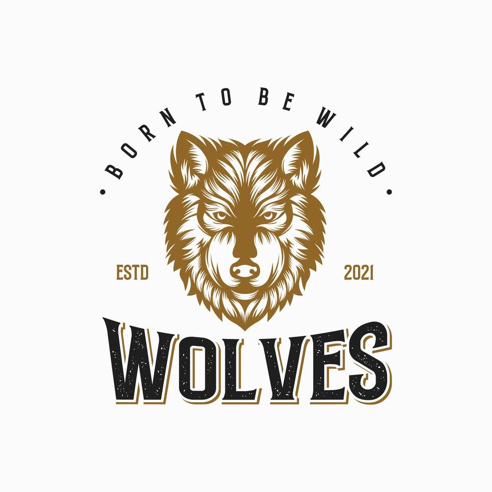 Wolf vector logo vintage illustration