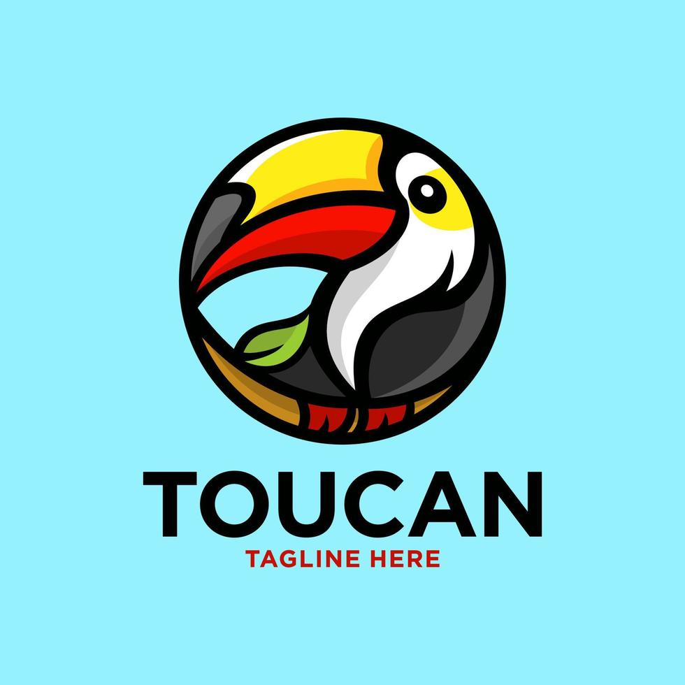 tropical tucán pájaro mascota logo modelo vector