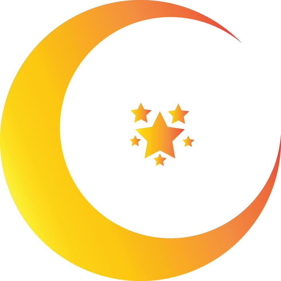 simple star moon vector design