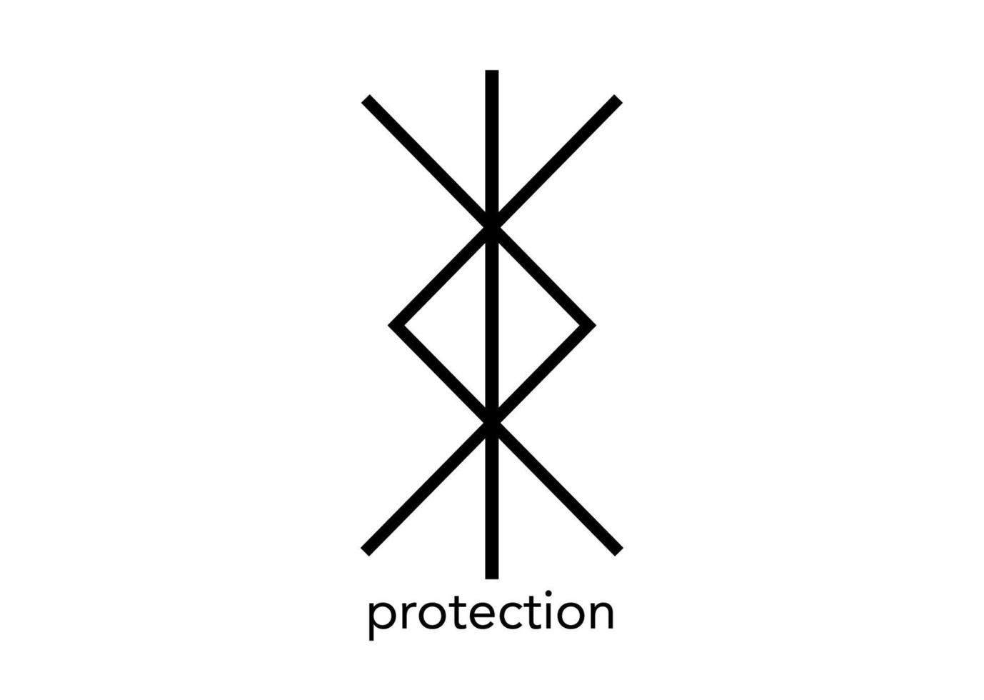 nórdico símbolo para proteccion, nórdico vikingo enlazar runa magia guión tatuaje, místico logo firmar vector ilustración aislado en blanco antecedentes