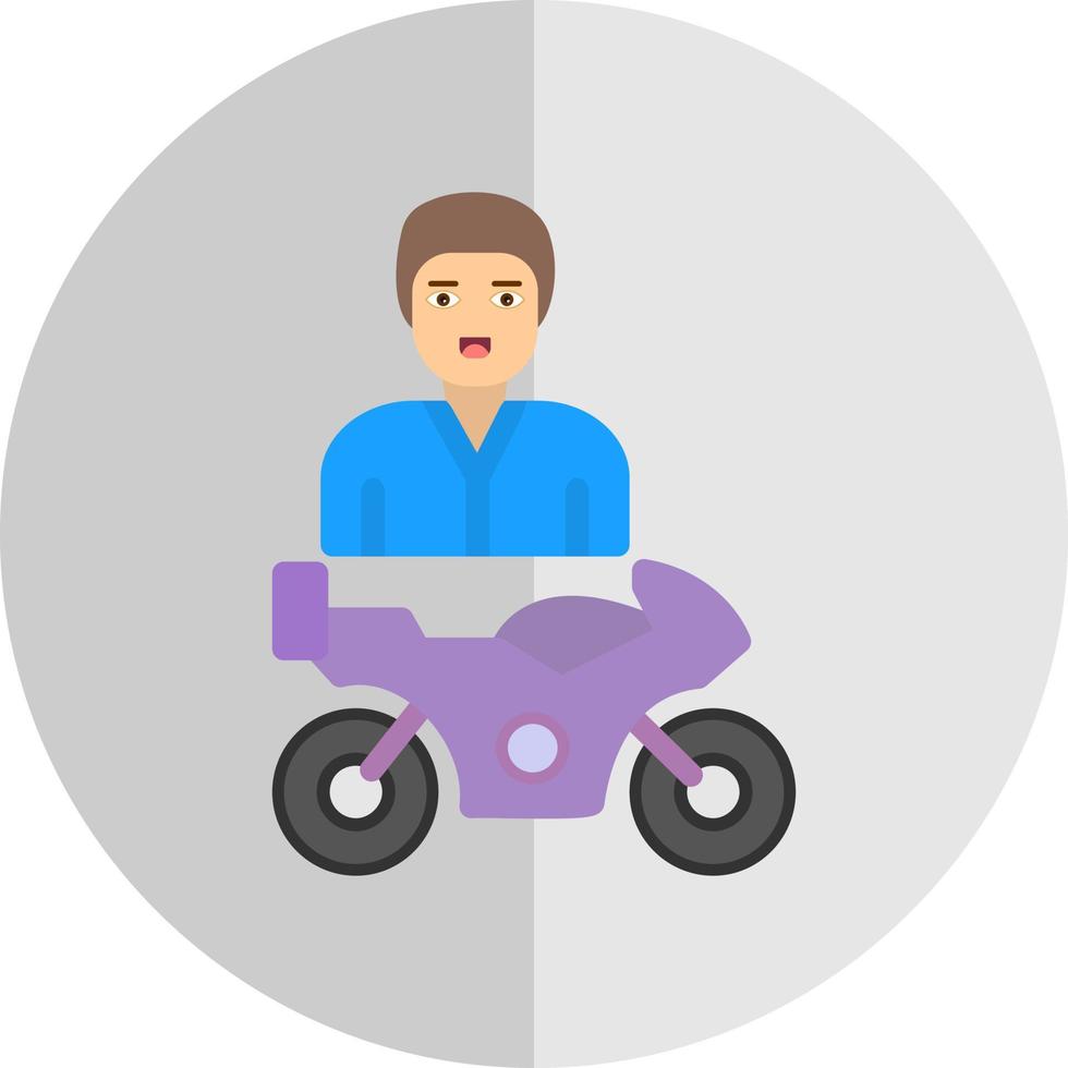 Motorcyclist Vector Icon Design