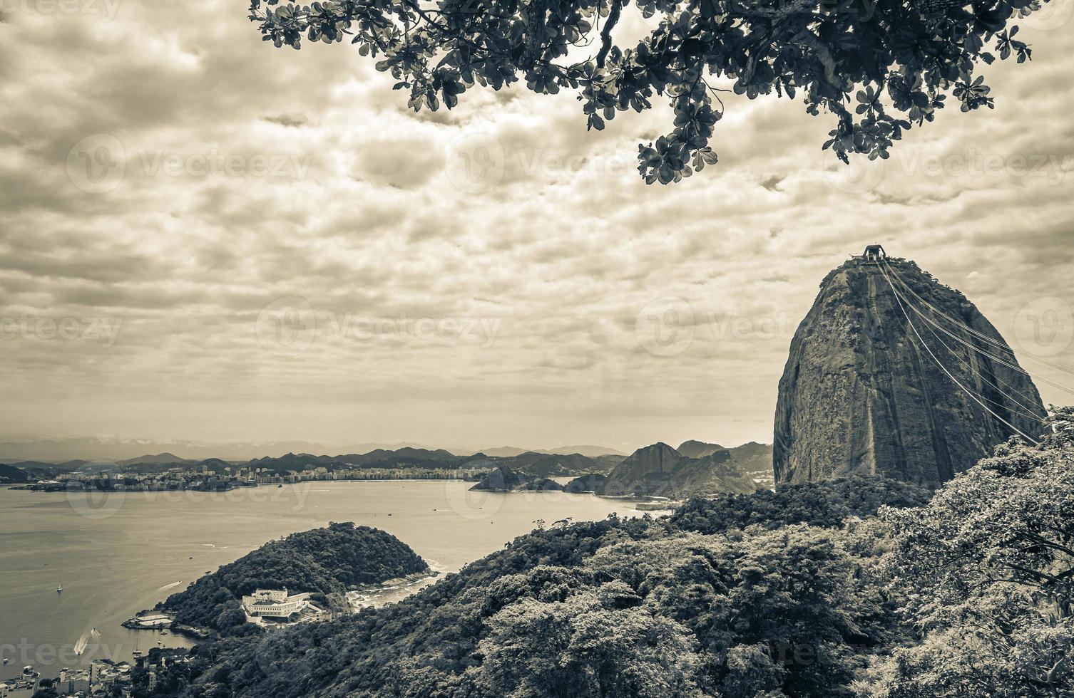 Sugarloaf mountain Pao de Acucar panorama Rio de Janeiro Brazil. photo