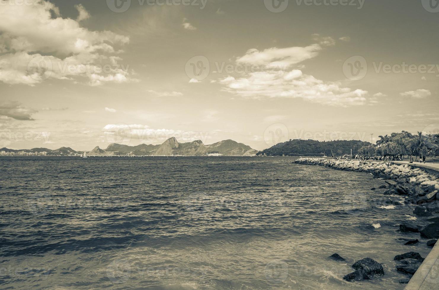 Flamengo Beach panorama view and cityscape Rio de Janeiro Brazil. photo