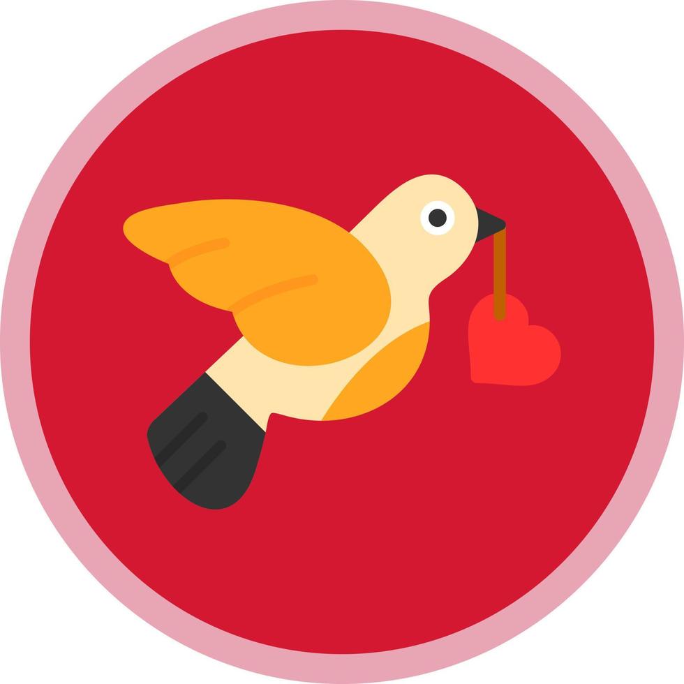 diseño de icono de vector de pájaro de amor