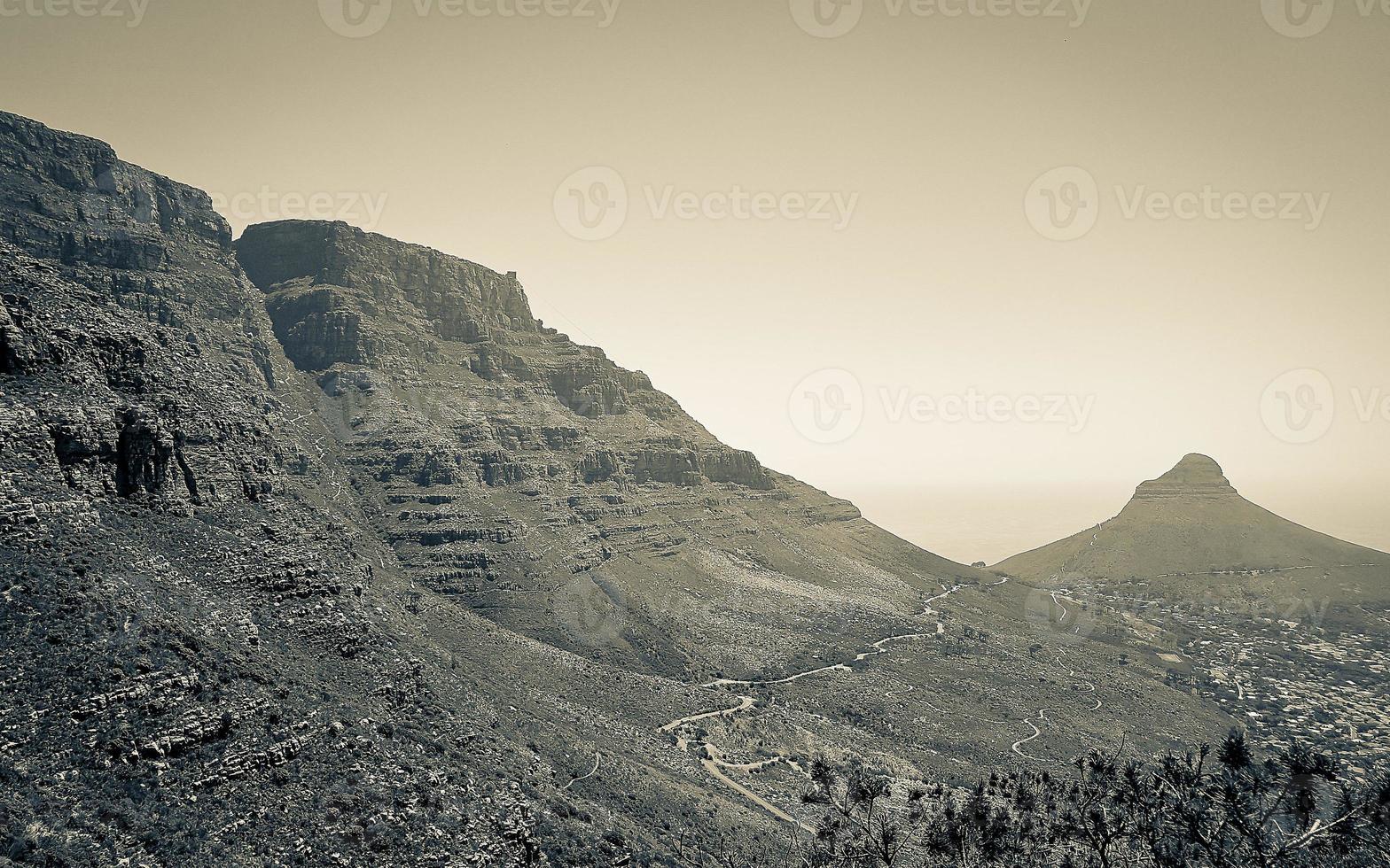 Table Mountain National Park and Lions head in Cape Town. photo