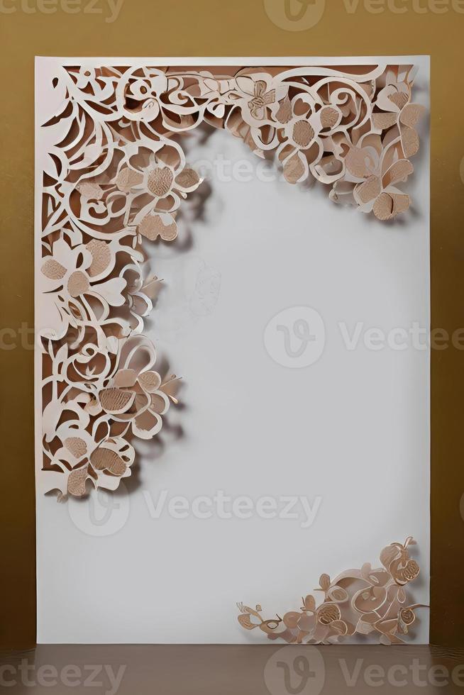 Graphic Art Elegant Wedding Invitation Card Design photo