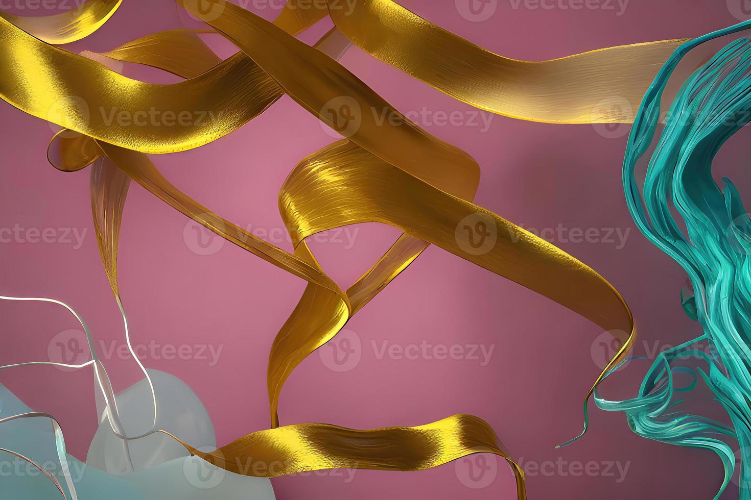 Ribbons in Decorative Shapes - A Feminine Illustration of Modern Art photo