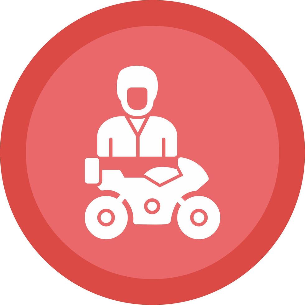 Motorcyclist Vector Icon Design
