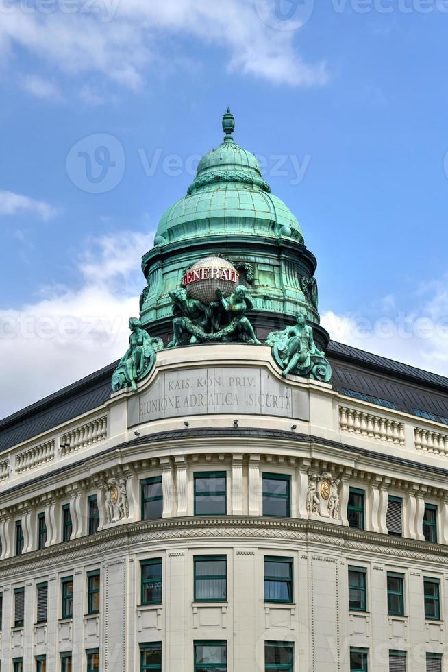 Vienna. Austria - Jul 18, 2021. Historical Generali building with a beautiful old dome. The architecture of the Austrian capital Vienna. photo