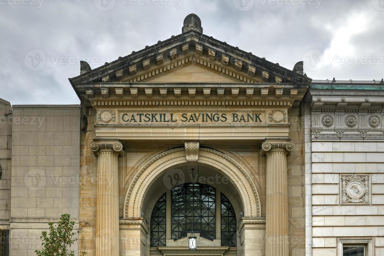 Historic former Catskill Savings Bank building located at 341 Main Street in Catskill, New York photo