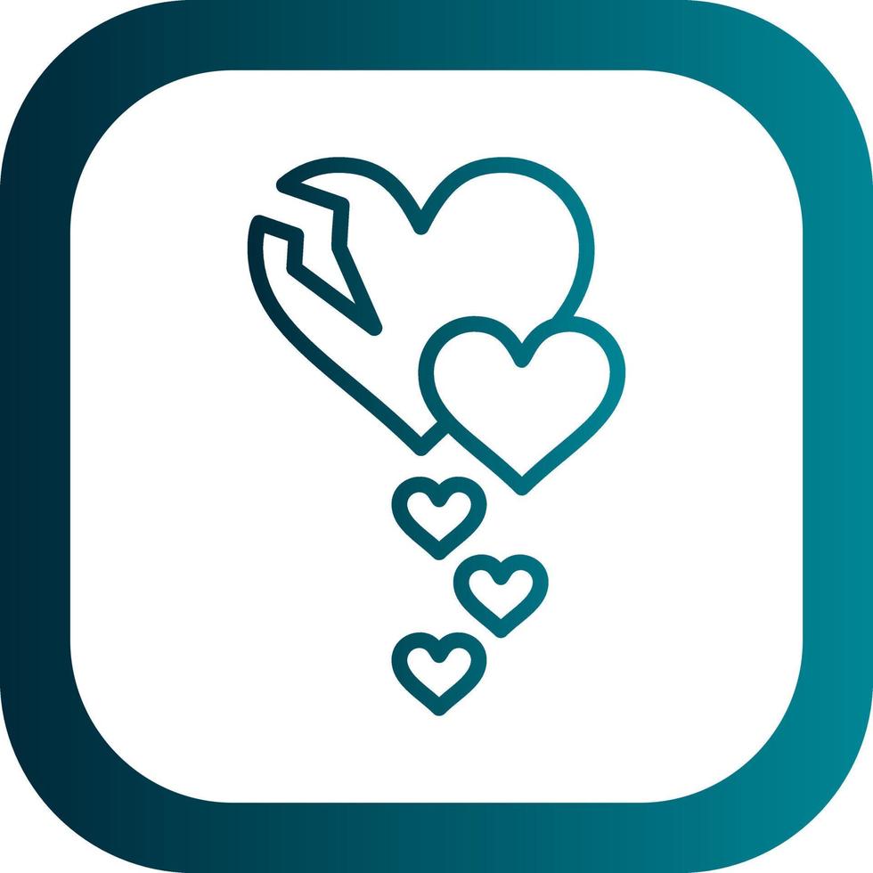 Broken Heart Vector Icon Design