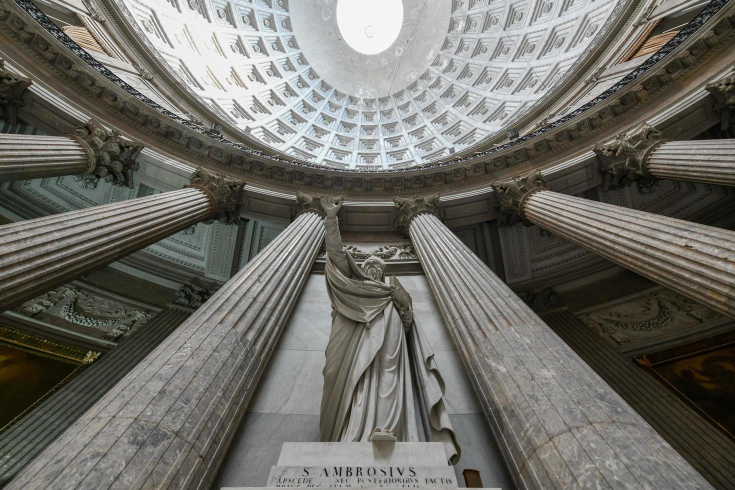 Naples, Italy - Aug 20, 2021, Basilica Reale Pontificia San Francesco da Paola church on Piazza del Plebiscito in Naples, Italy. photo