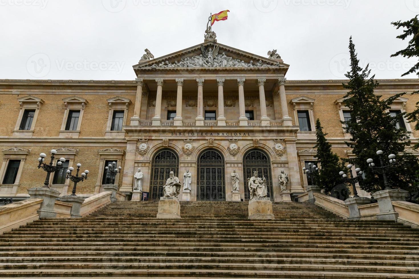 National Library of Spain  Biblioteca Nacional de Espana  is a major public library, largest in Spain and one of largest libraries in the world. It is located in Madrid, on the Paseo de Recoletos. photo