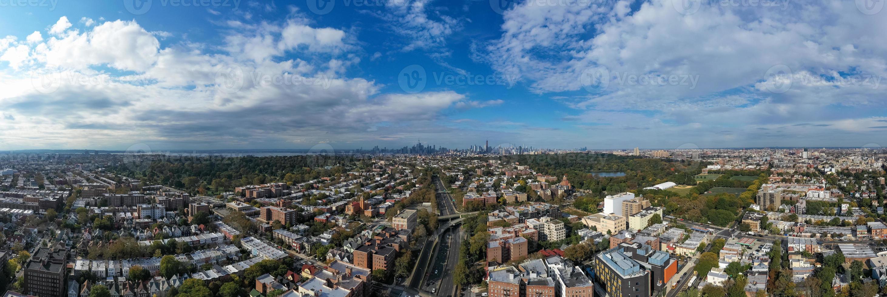 Manhattan city landscape view from Kensington, Brooklyn, New York. photo