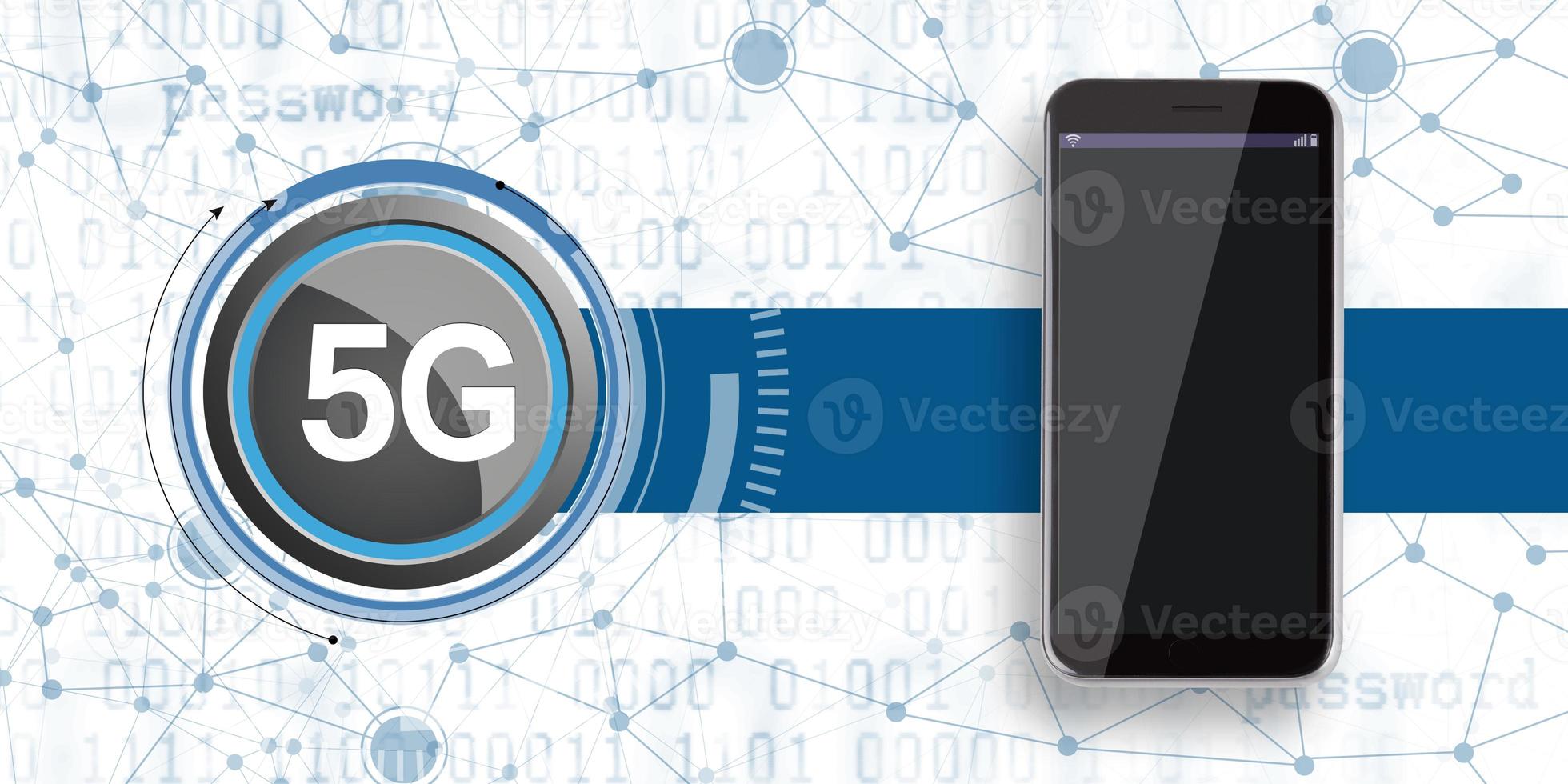 Concept of future technology 5G network systems and internet. 3d illustration photo