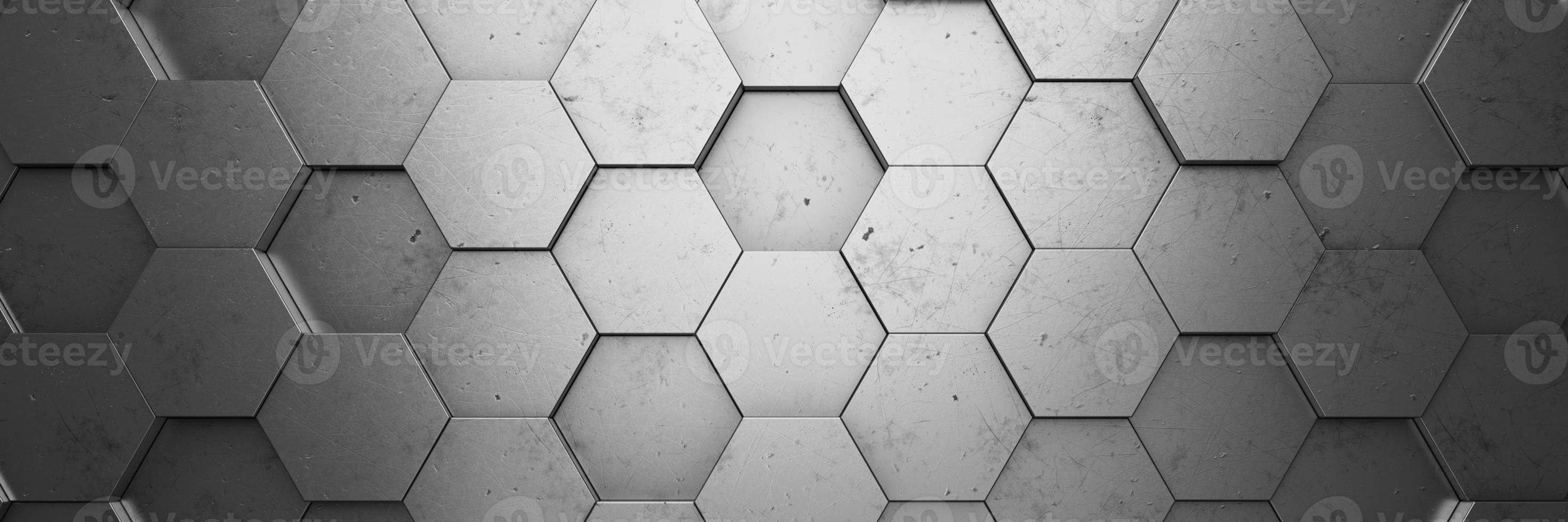 Futuristic and technological hexagonal background. 3d rendering photo