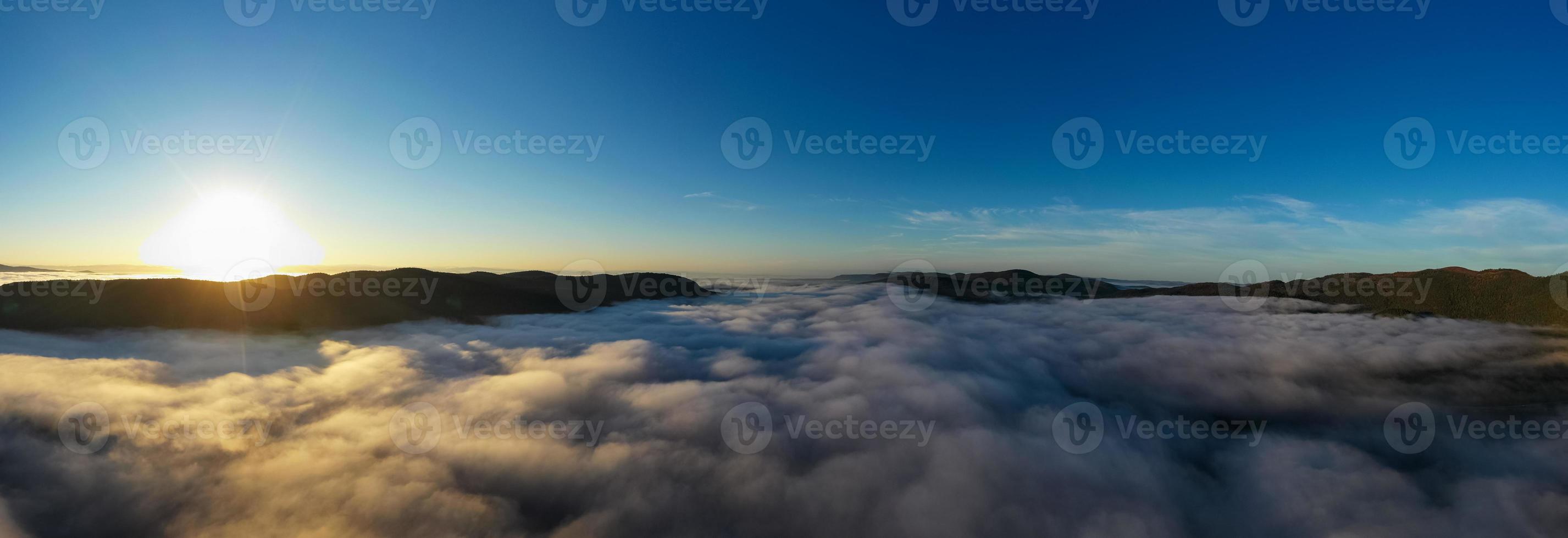 Panoramic view of the bay in Lake George, New York at dawn. photo