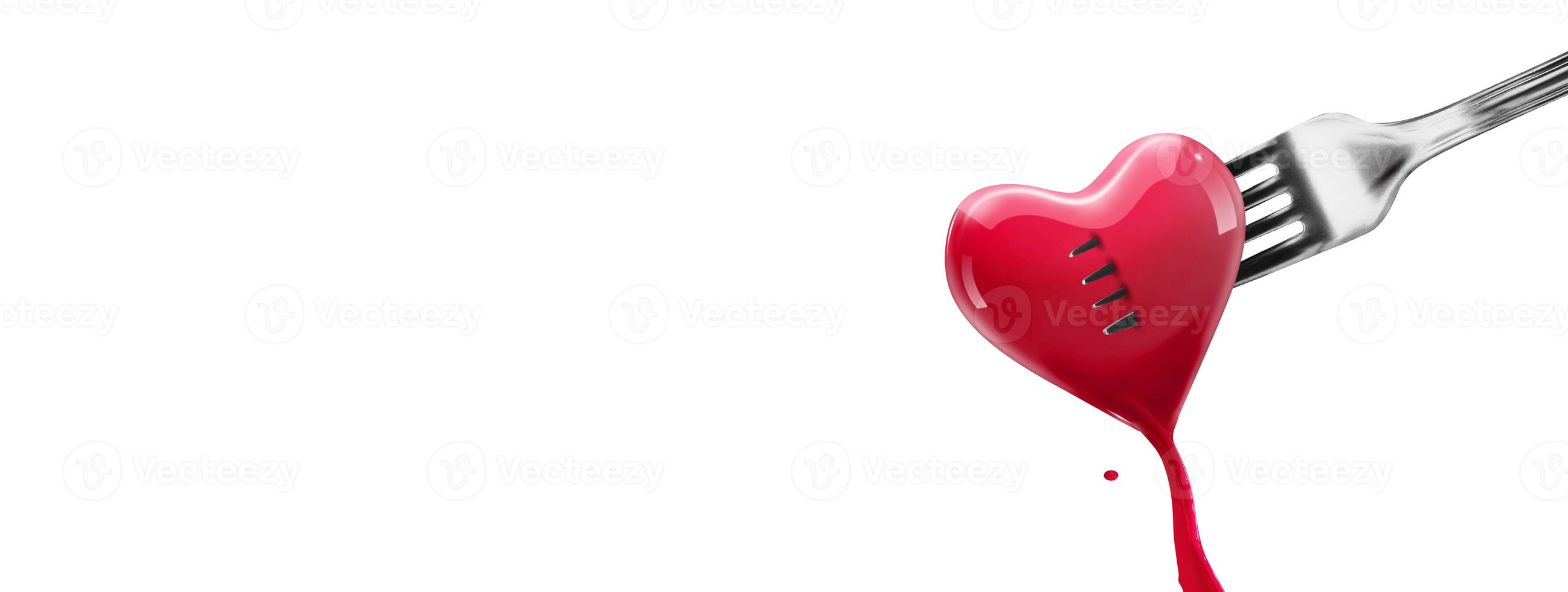 Valentine's Day heart shaped dinning or health nutrition care concept. photo