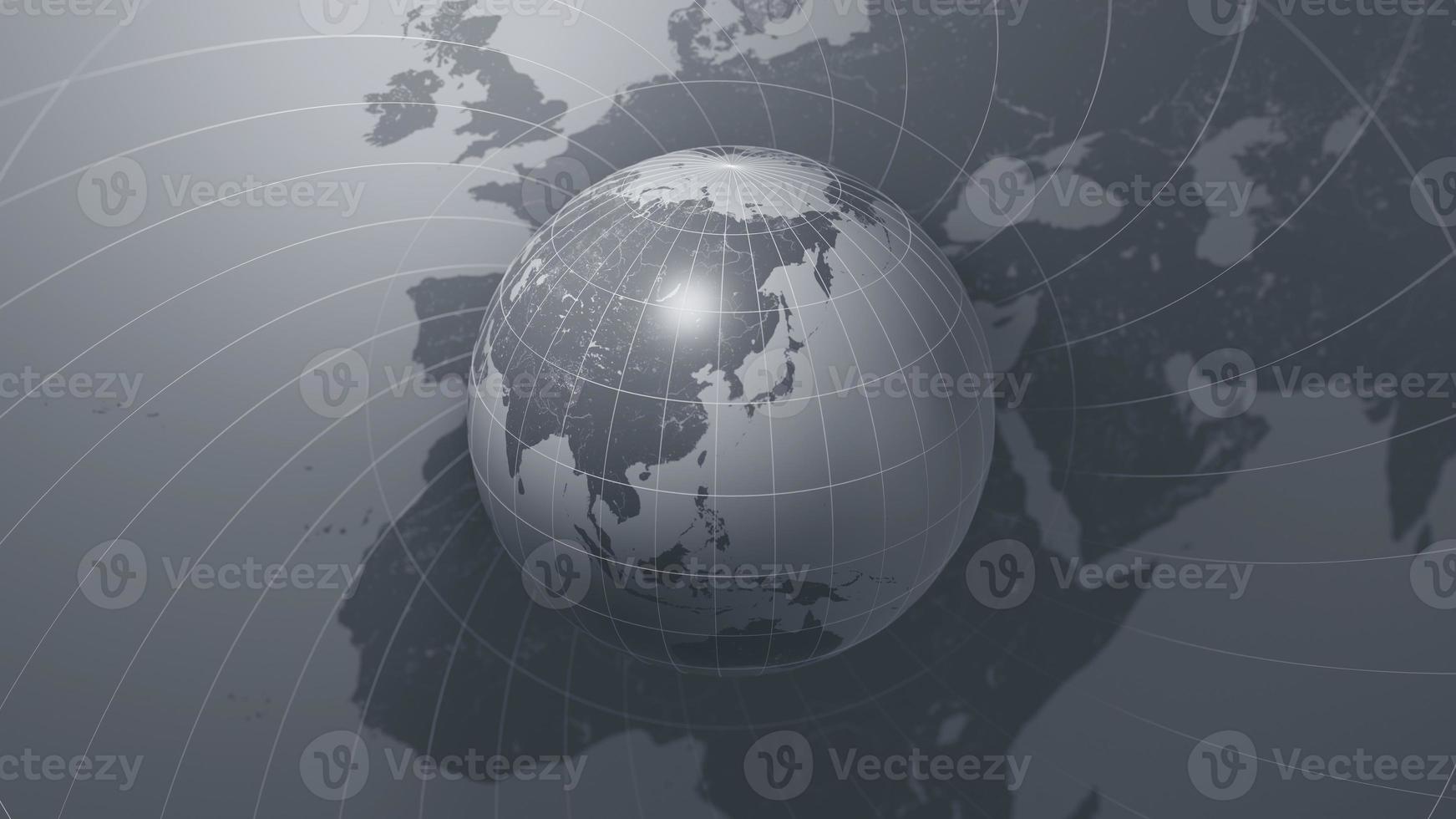 World map banner concept. Detailed flat map of continents. 3d rendering photo