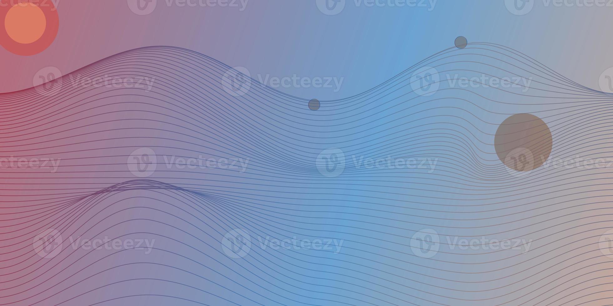 Abstract wave lines wireframe. Technology grid illustration. Network of connected dots and lines on dark background. Graphic design. photo