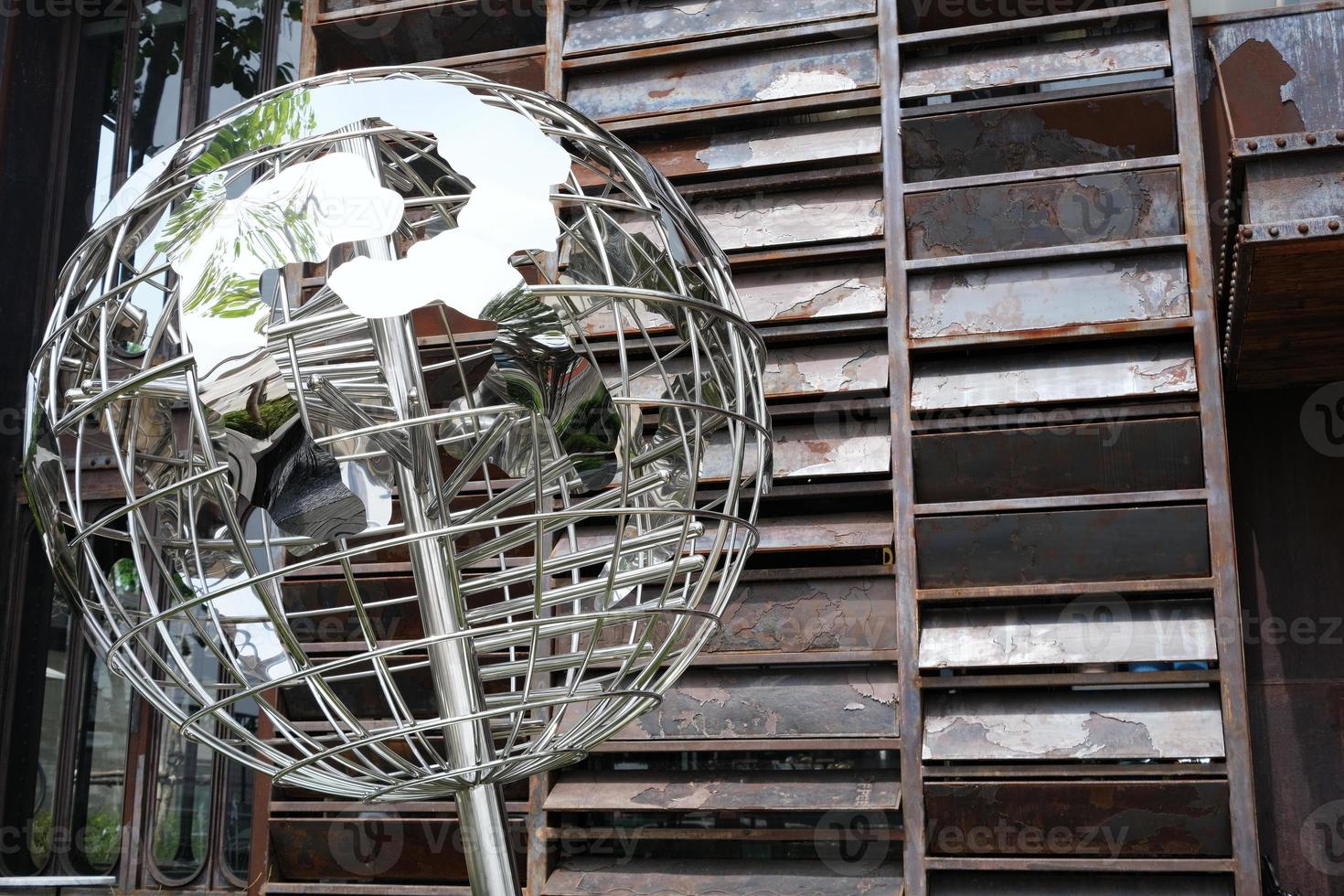 Close up Stainless Steel Metal Globe. photo