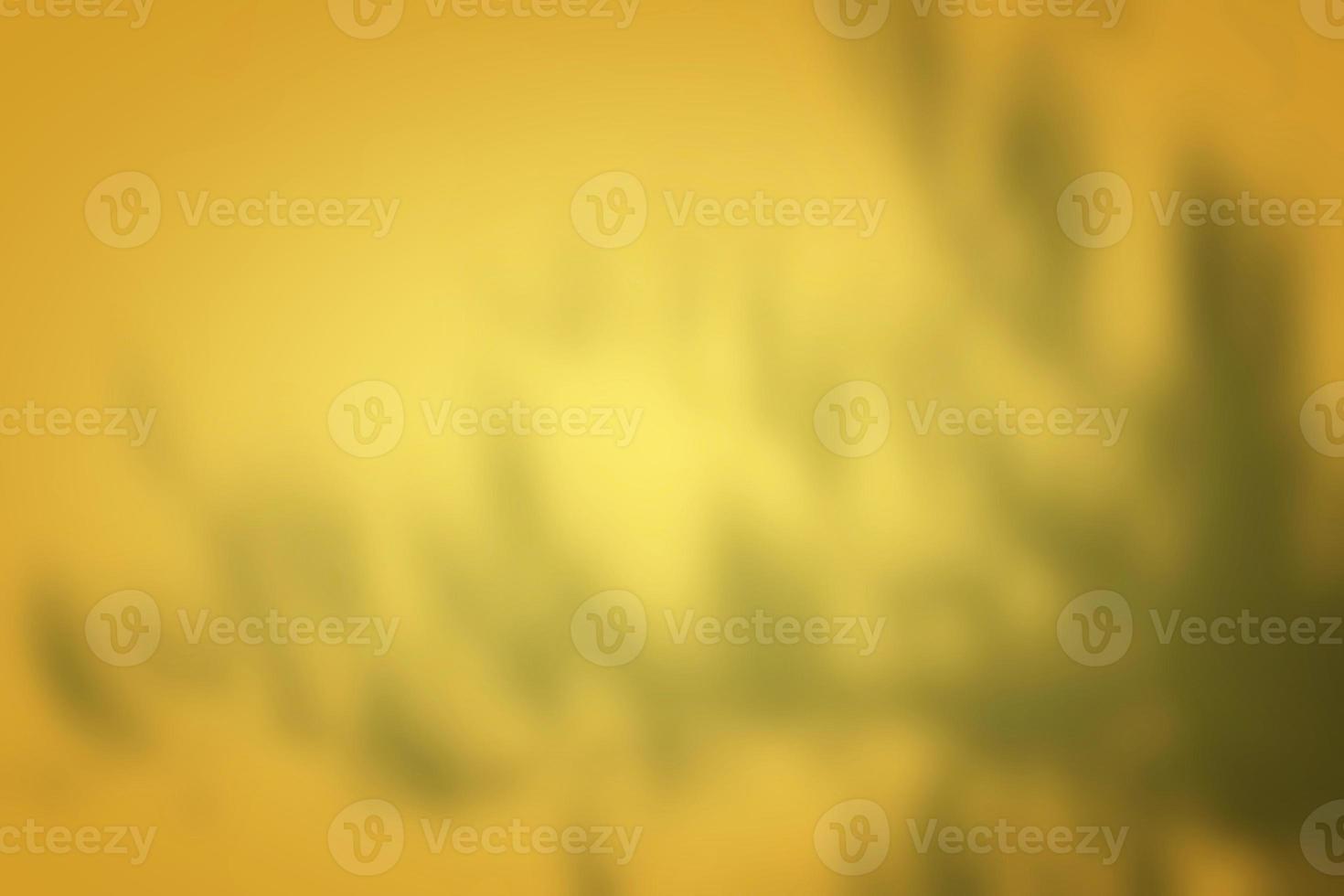 Abstract Gold Gradient of Leaves Shadow on Wall Background. photo