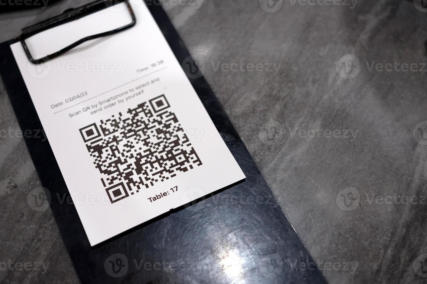 qr código menús para restaurante. foto