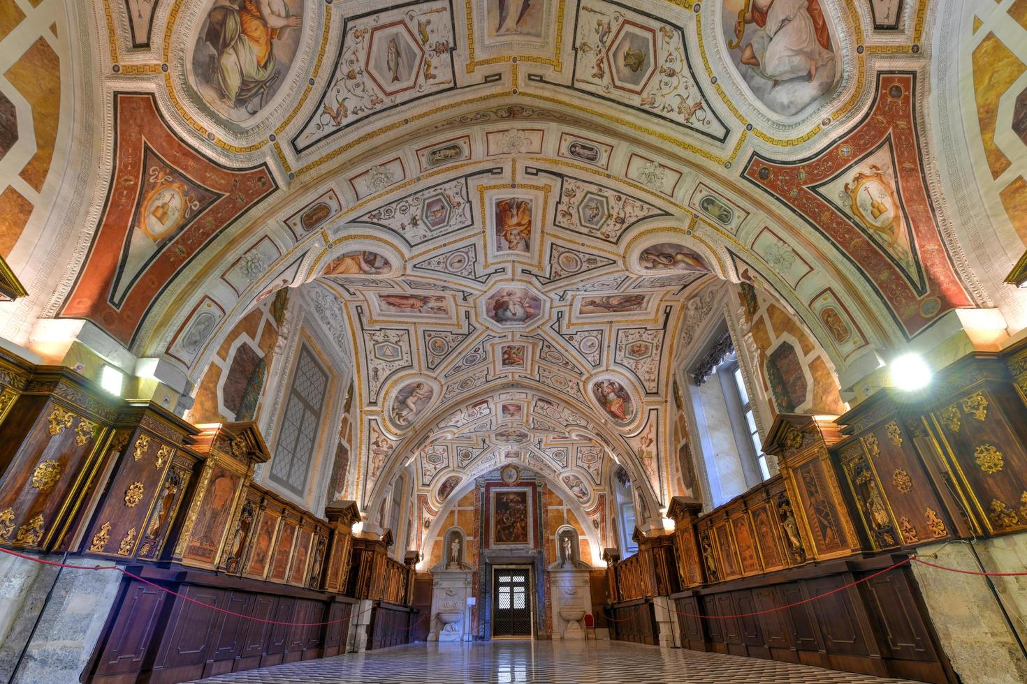 Naples, Campania, Italy - August 17, 2021, Interior of the 15th century church of Sant'Anna dei Lombardi photo