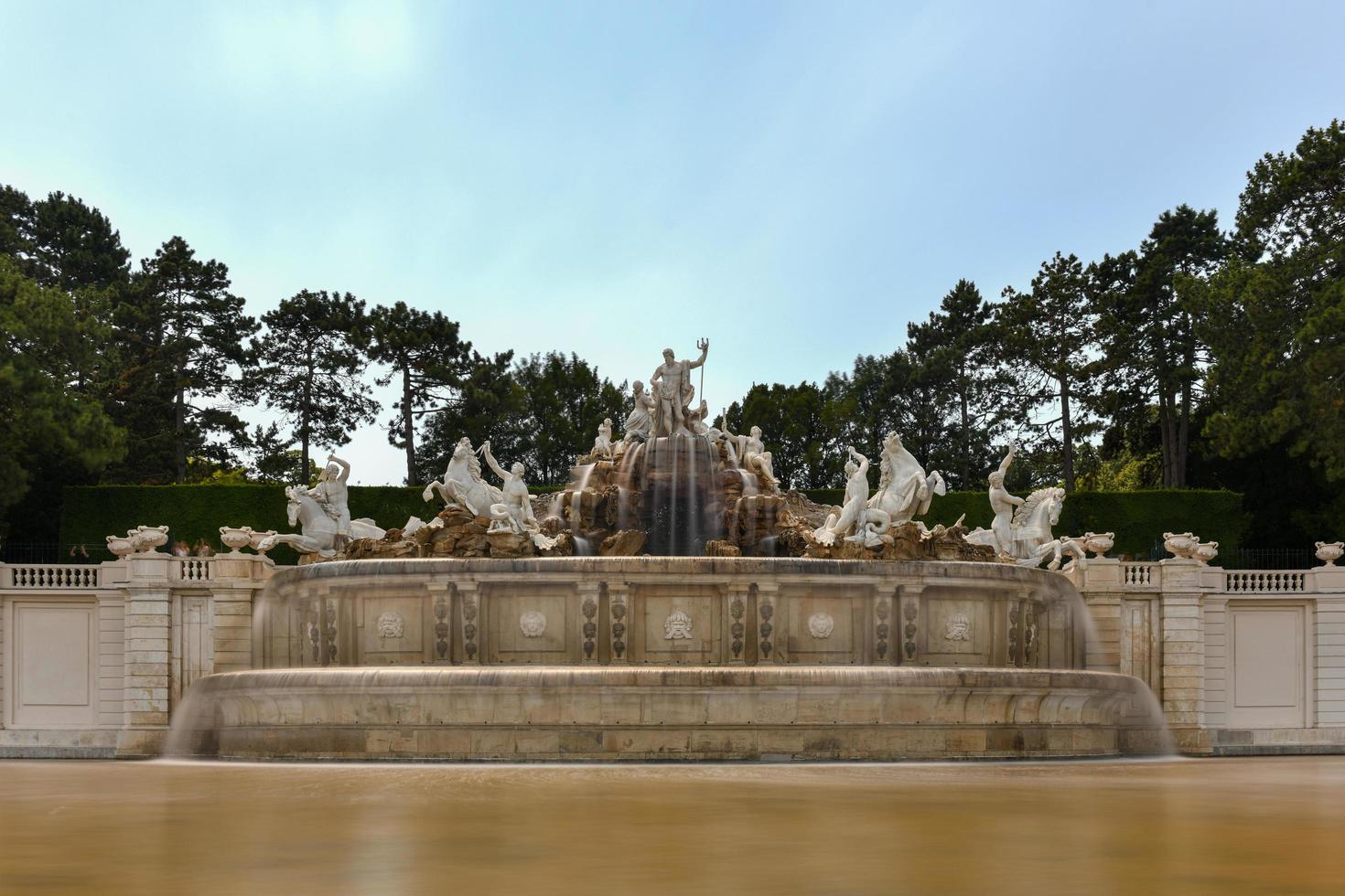 Vienna, Austria - Jul 16, 2021, View of the Neptune fountain in Schonbrunn Palace, Vienna, Austria photo
