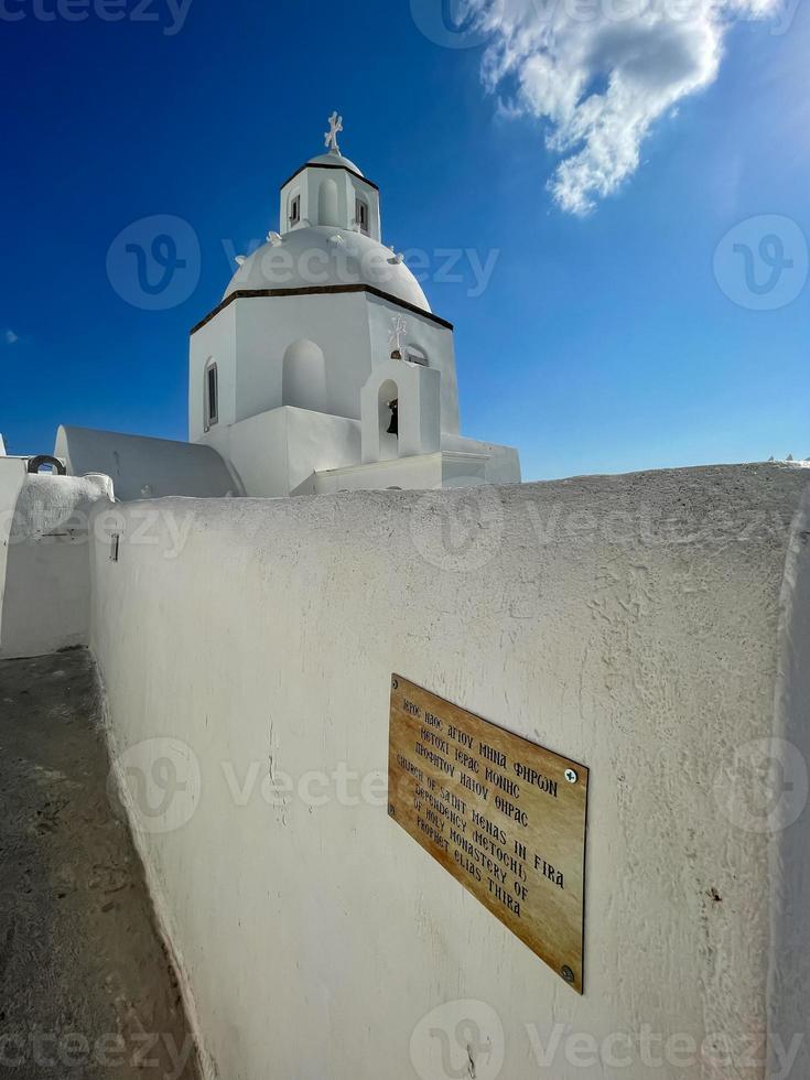 View of the Church of Saint Minas in Fira, Santorini, Greece. photo