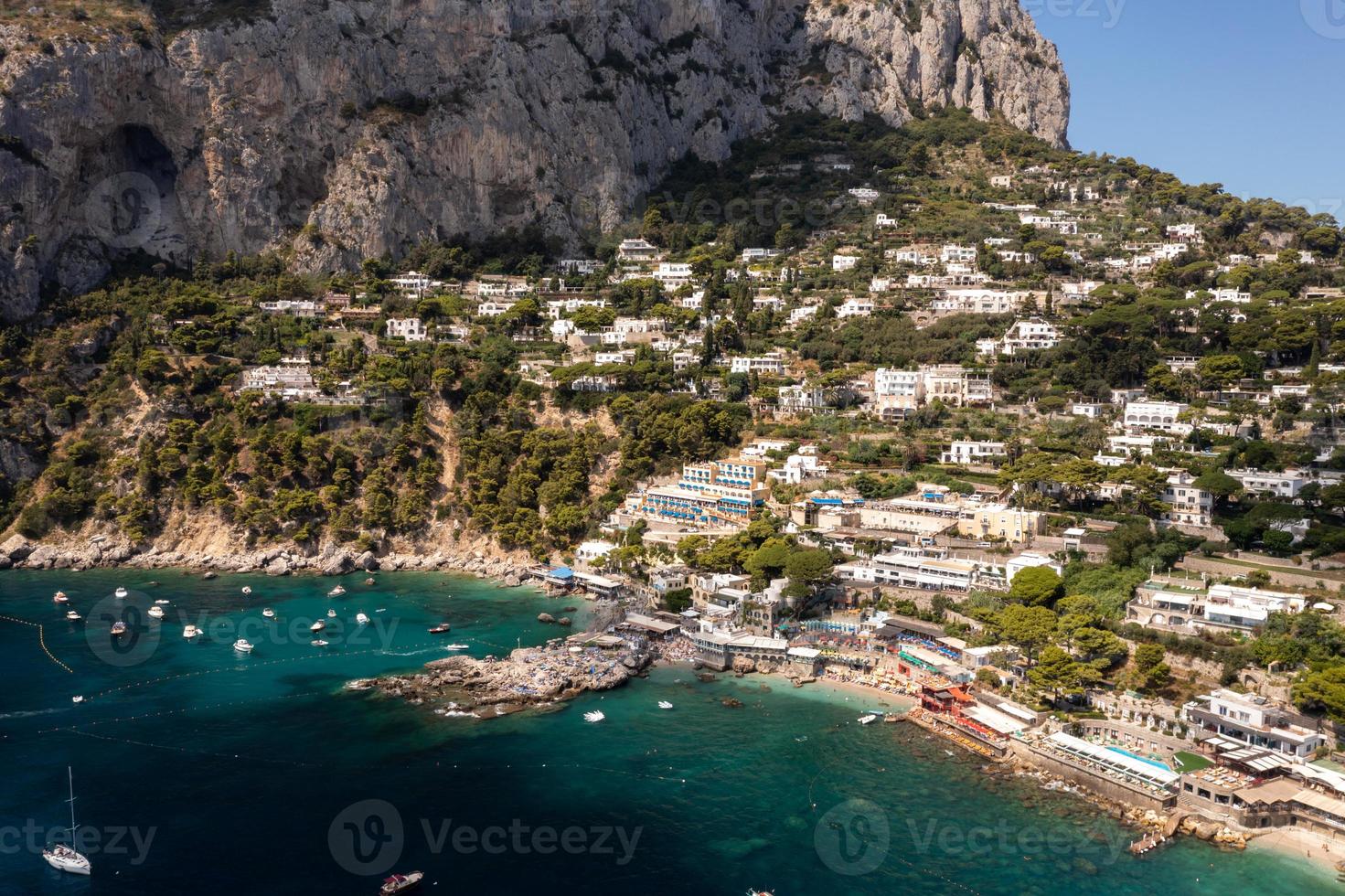 Capri Island on a beautiful summer day along the Amalfi Coast in Italy photo