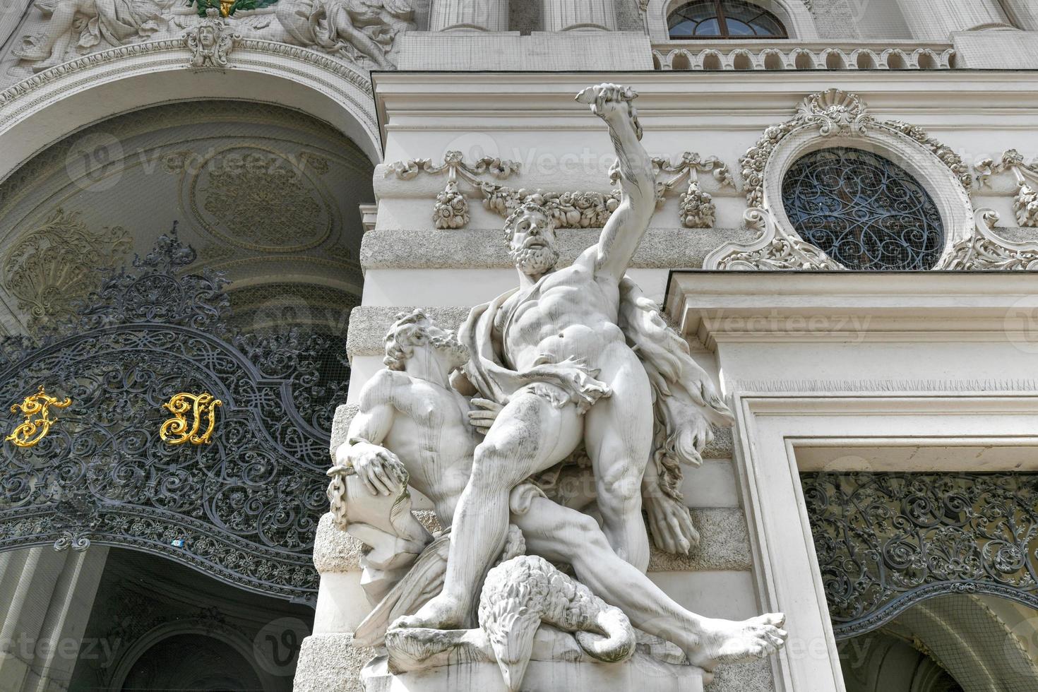Heracles and Prometheus by Josef Lax  1851 - 1909  at Hofburg. Mikhailovsky wing in Michaelerplatz square  St. Michael's square  in Vienna, Austria. photo