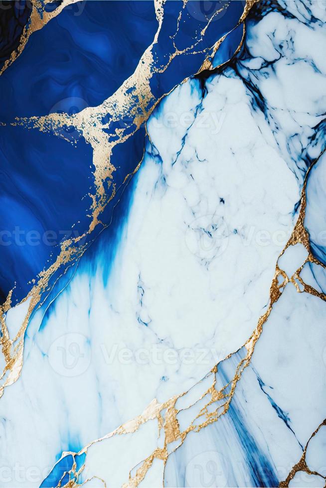 Elegant Blue, White, and Gold Marble Texture for high-end designs. Stunning image for website backgrounds, social media posts, and more. Bold, sleek patterns with luxurious color palette. photo