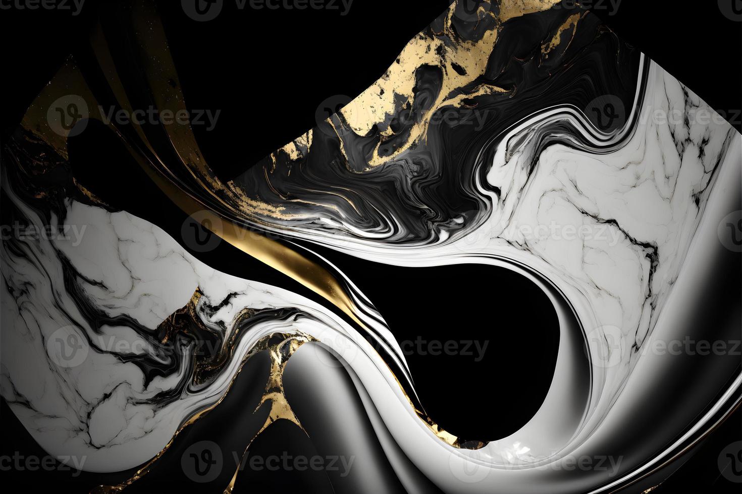 Elegant black, white, and gold marble background texture for use in design projects photo