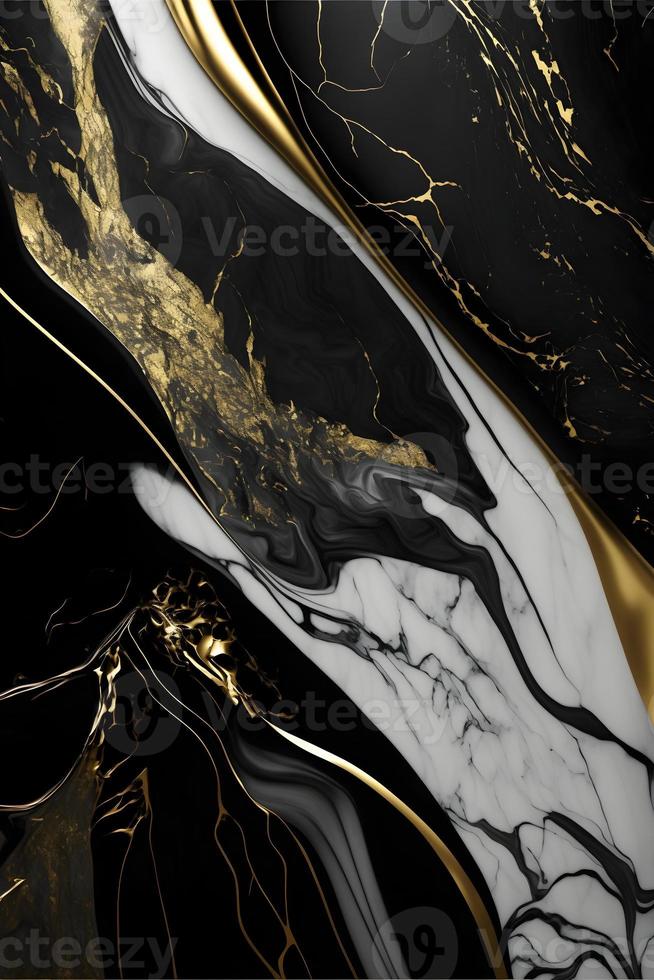 Elegant black, white, and gold marble background texture for use in design projects photo