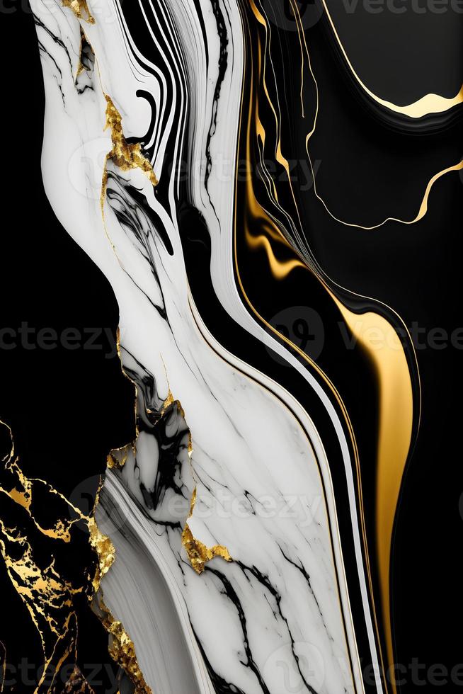 Elegant black, white, and gold marble background texture for use in design projects photo