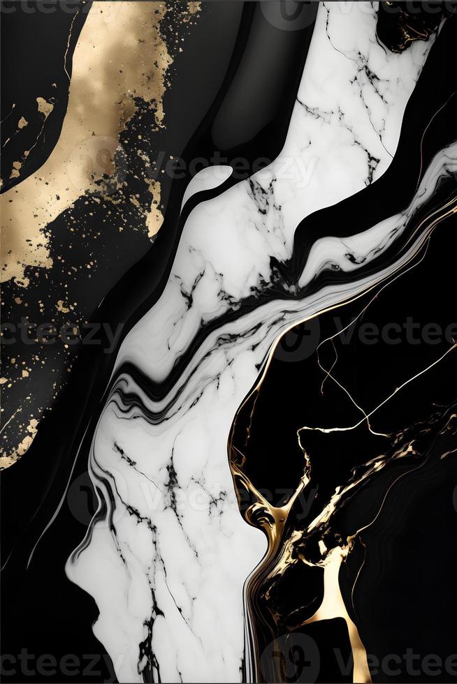 Elegant black, white, and gold marble background texture for use in design projects photo