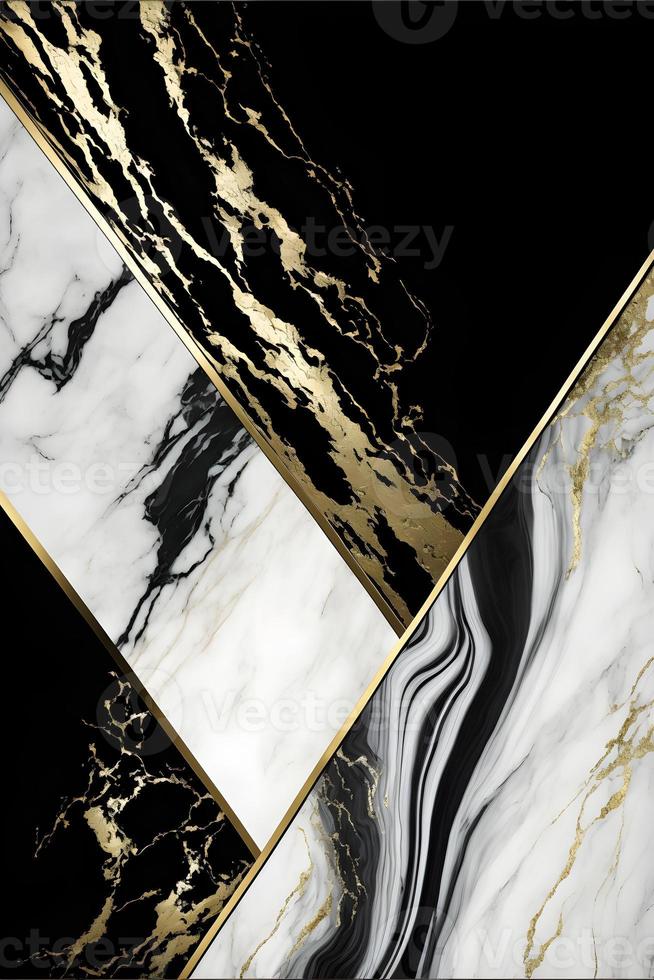 Elegant black, white, and gold marble background texture for use in design projects photo