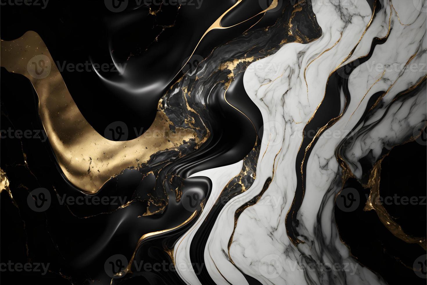 Elegant black, white, and gold marble background texture for use in design projects photo