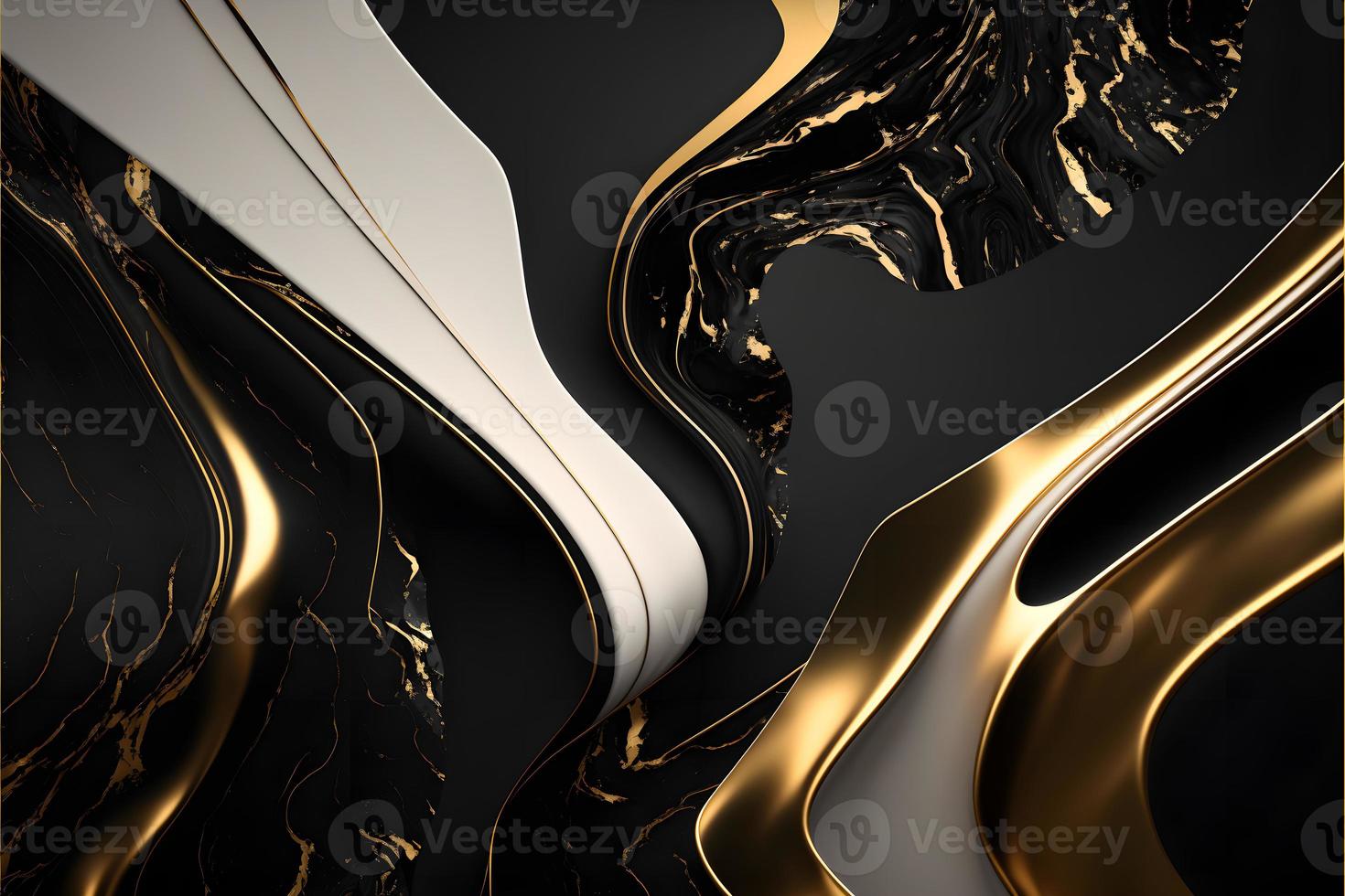 Elegant black, white, and gold marble background texture for use in design projects photo