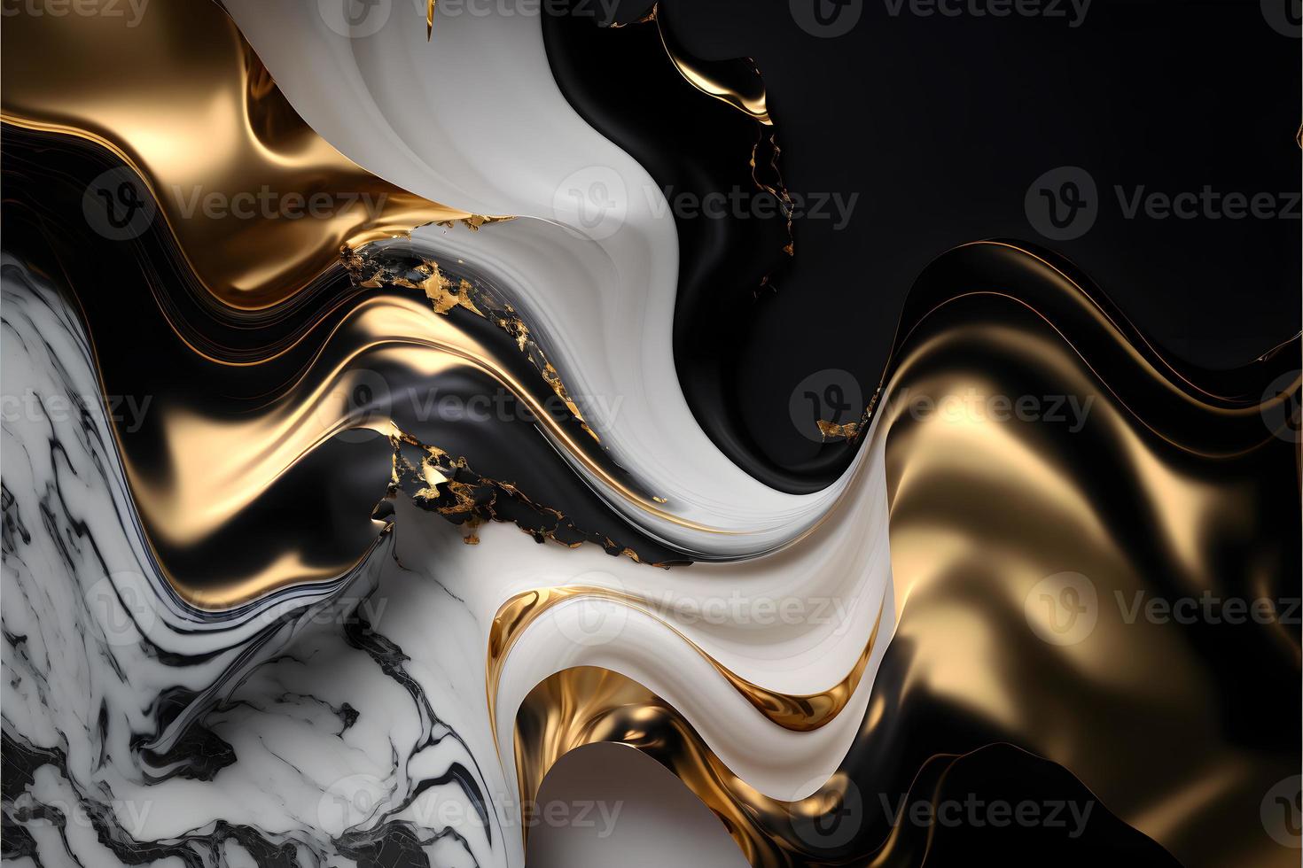 Elegant black, white, and gold marble background texture for use in design projects photo