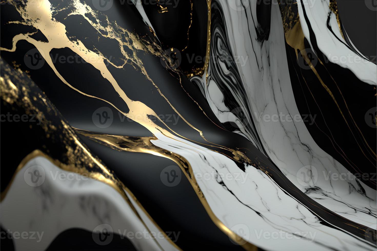 Elegant black, white, and gold marble background texture for use in design projects photo