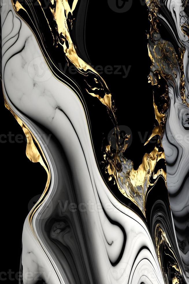 Elegant black, white, and gold marble background texture for use in design projects photo