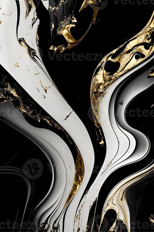 Elegant black, white, and gold marble background texture for use in design projects photo