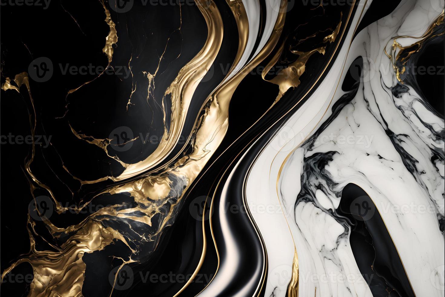 Elegant black, white, and gold marble background texture for use in design projects photo